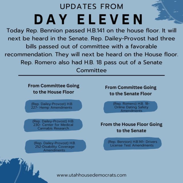Here are your day eleven bill updates. Have a great weekend!
#utpol
#utleg